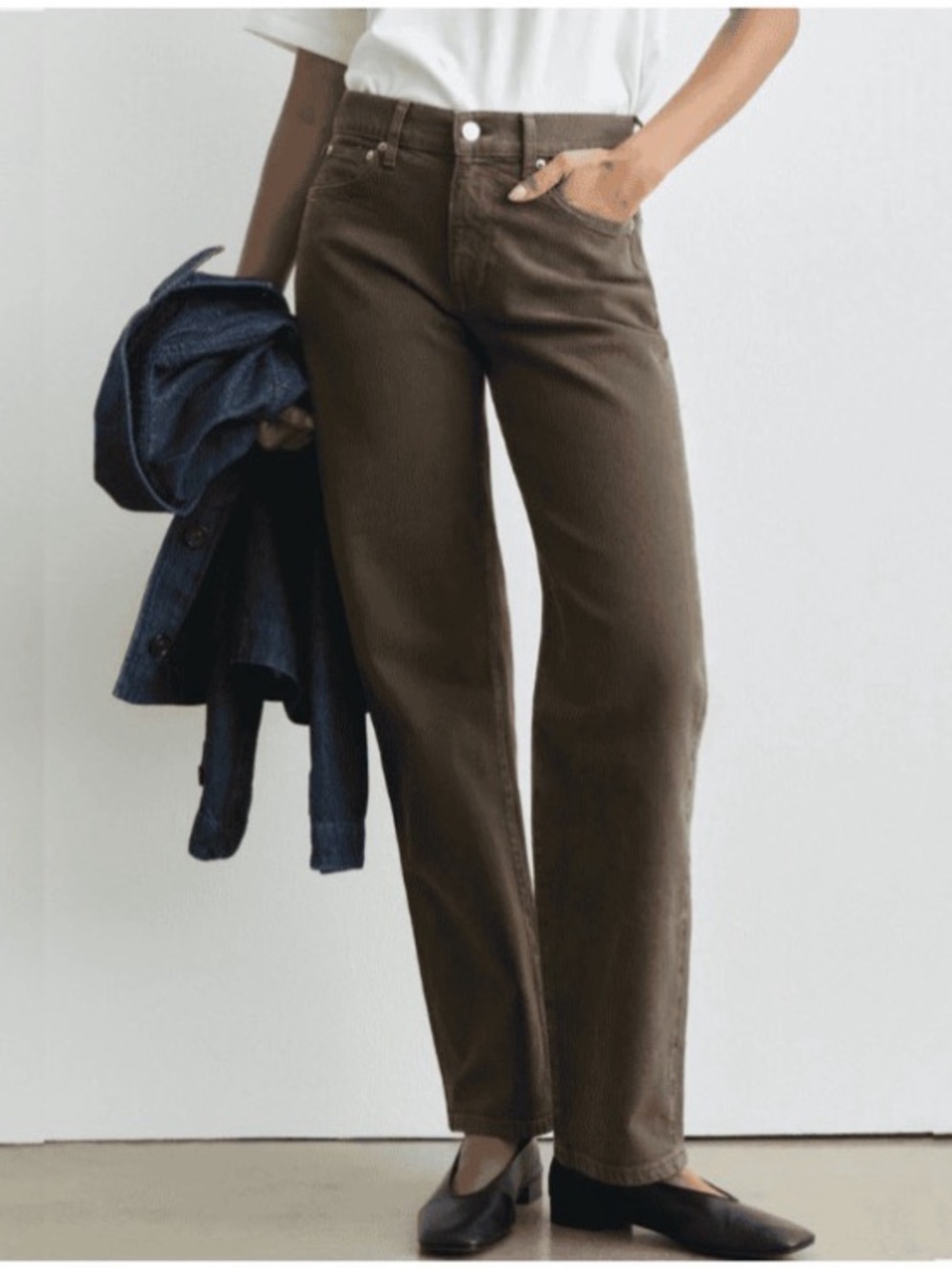 AYR Women’s Sz 27 Brown The Getup Barrel Leg Jeans High Rise Stretch Denim